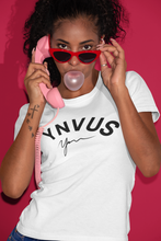 Load image into Gallery viewer, Classic YNVUS signature design (white tee- black logo)
